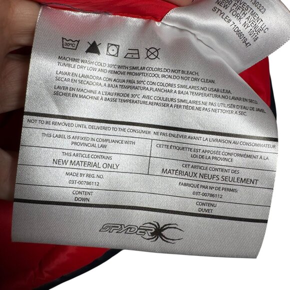 Spyder Men's Pelmo Down Jacket size small dark gray with red accents - Picture 8 of 11